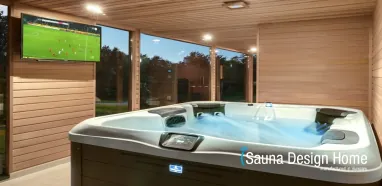 Hot tub in sauna Hot tub in sauna