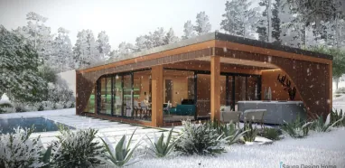 Production of an outdoor private sauna house Production of an outdoor private sauna house