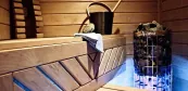 Combined sauna with Finnish sauna stove Combined sauna with Finnish sauna stove