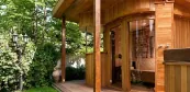 Outdoor sauna with Himalayan salt Outdoor sauna with Himalayan salt