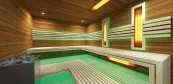 Combined sauna with minimal style benches Combined sauna with minimal style benches