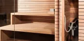 Finnish sauna house with hidden stove Finnish sauna house with hidden stove
