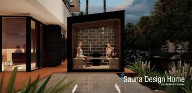Modern outdoor sauna construction Modern outdoor sauna construction