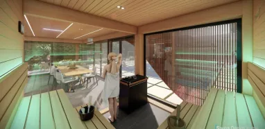 Unique Finnish sauna with steam Unique Finnish sauna with steam