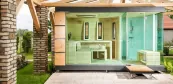 Outdoor wellness sauna house with bath Outdoor wellness sauna house with bath